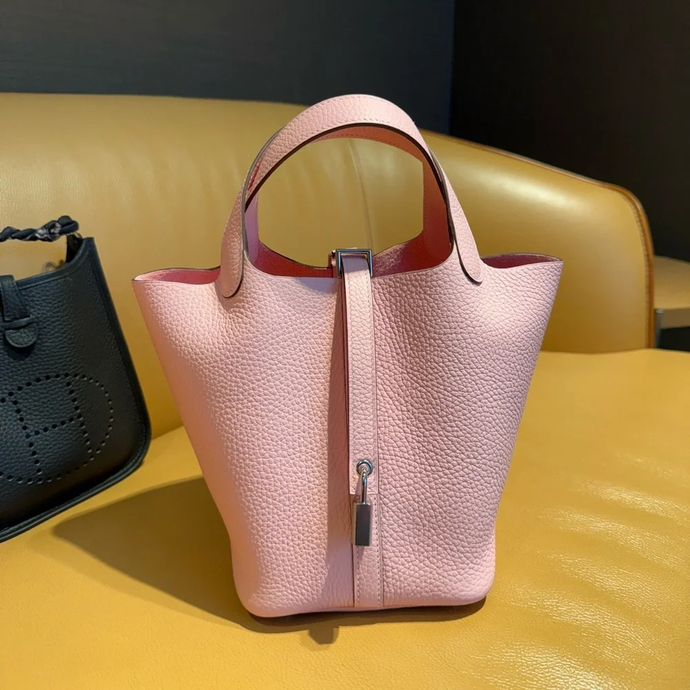 Stylish Pink Tote with Scarf Detail - Picture 4 of 6